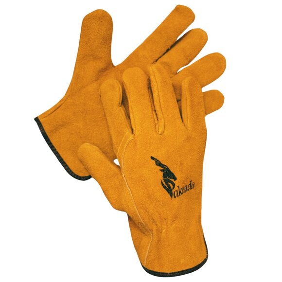 PAKNADA Cow Split Leather Gloves 3Pairs Heavy Duty Industrial Gardening Work - Picture 4 of 10